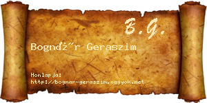 Bognár Geraszim névjegykártya